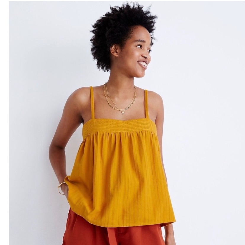 Madewell Stitched Swing Tank Top In Textured Stripe